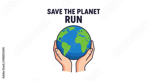 Protecting Planet Earth With The Action Of Running To Save The Earth Today
