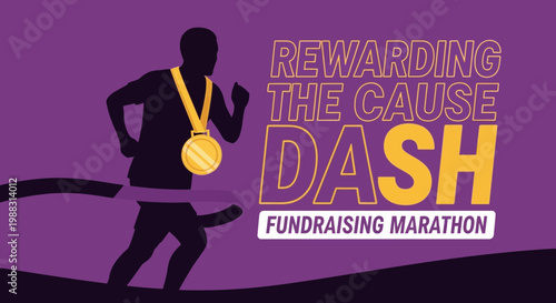 Rewarding The Cause Dash Fundraising Marathon Silhouette