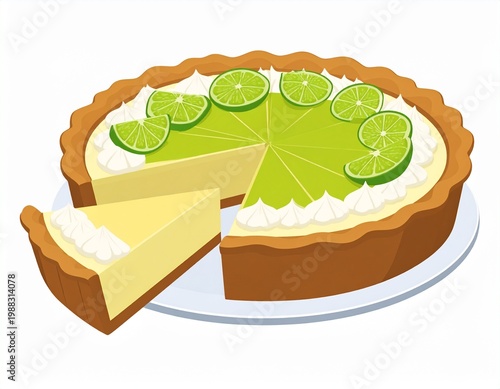 Key Lime Pies with Whipped Cream and Fresh Limes