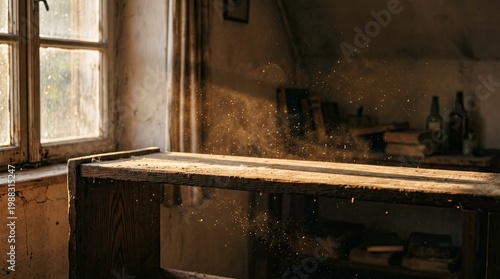 Dust Particles Dancing in Sunlight Through a Window