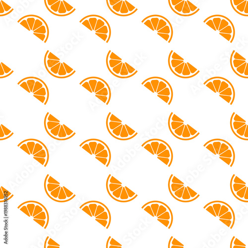 Seamless pattern of orange slices isolated on transparent background
