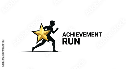 Runner Achieving A Gold Star Symbolizing Success And Victory Marathon