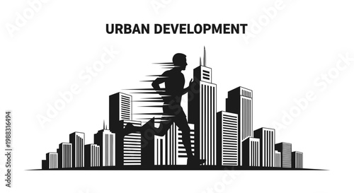 Runner Accelerating Through Dynamic Cityscape: Conceptualization Of Urban Transformation