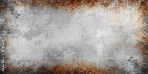 A dark vintage backdrop featuring an aged grunge metal surface with a rough rusty texture and brown paint patterns on an old antique wall