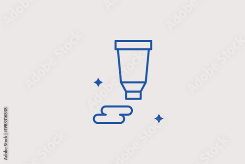 Tube of paint or glue line icon for artistic modeling and small craft repairs. Versatile Vector Illustration for hobby store marketing and creative DIY project lists.