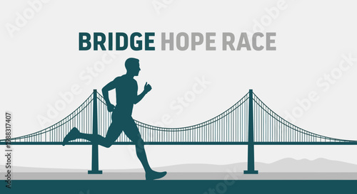 Runner Crossing Bridge In Hope Race Event