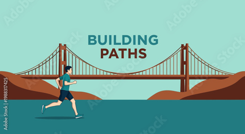 Runner Crossing Bridge, Achieving Goals Via Exercise In The Open, Fitness And Recreation