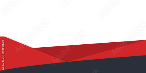 A 3d illustration of a red paper airplane shaped like a waving arrow symbol over white to represent a national flag ribbon for the republic of Poland, Austria, or Indonesia