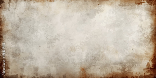 An aged vintage parchment with a grungy brown paper texture and stained antique pattern provides a blank retro backdrop for ancient art design