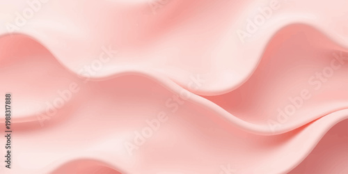 Soft pink silk and satin fabric background with smooth flowing waves and a shiny textile texture creating a light liquid material backdrop design