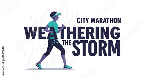 Runner Embodies Determination and Perseverance During a Challenging City Marathon Race