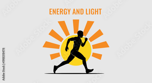 Runner Embodying Vitality And Radiance From The Sun, An Energetic And Dynamic Concept