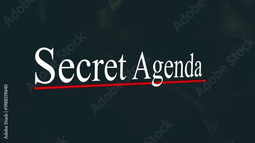 Secret Agenda Text: Captivating text with the phrase Secret Agenda which suggest hidden operations and concealed schemes. This image creates an air of mystery and anticipation
