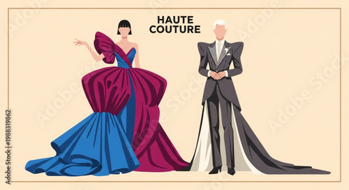 Haute Couture Fashion Illustration.