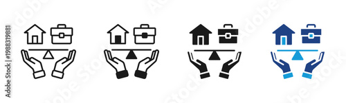 Life Balance icon set multiple style collection