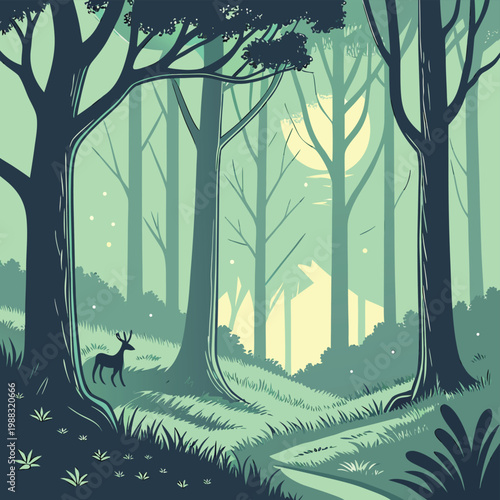 Enchanted Glowing Forest