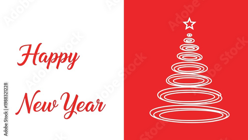 Celebrating the joyous arrival of the new year with a festive holiday tree design. Vector