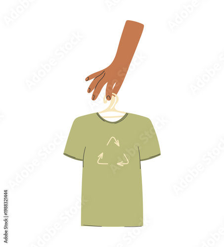 Eco-Friendly Clothes Recycling Hand Illustration