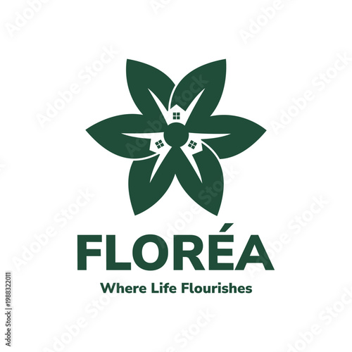 Nature Real Estate Eco Living House Icon design vector art