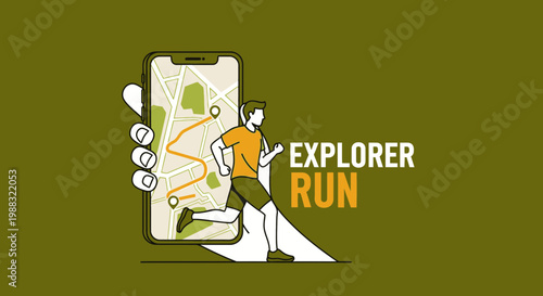 Runner Exploring New Paths Through Mobile Navigation and Outdoor Adventure