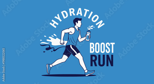 Runner Hydrating To Elevate Performance: A Concept Illustrating Endurance and Stamina