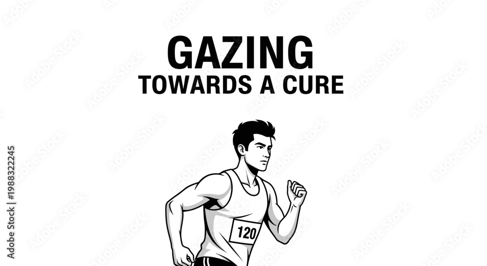 Obraz premium Runner Focused on Finding a Cure for Health Problems While Determinedly Advancing Forward