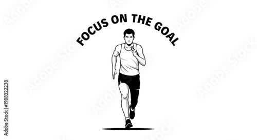Runner Focused on Achieving Ambitions and Success with a Fitness and Motivation Vibe