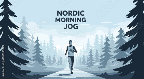 Runner in Whispering Forest: A Journey of Morning Light and Peaceful Exercise