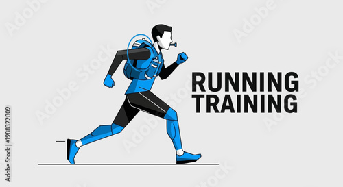 Runner in Motion Demonstrating Running Techniques With Modernized Training Gear Design