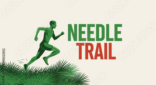 Runner on Trail: Creative Vector Illustration for Outdoor Adventures and Sporting Events