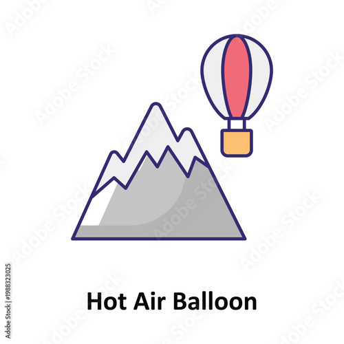 Hot Air Balloon Vector icon which can easily modify or edit