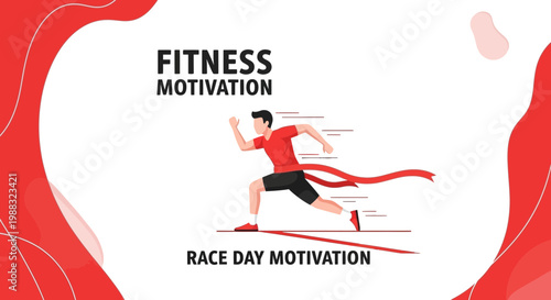 Runner Reaching Finish Line Vector Illustration Depicting Physical Fitness And Race Motivation