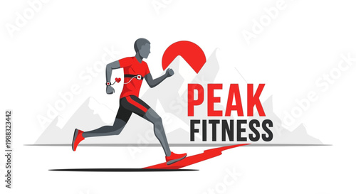 Runner Reaching Fitness Peak: Dynamic Illustration of Cardiovascular Health and Training