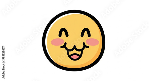 Happy Smiling Emoji Face with Blushing Cheeks.