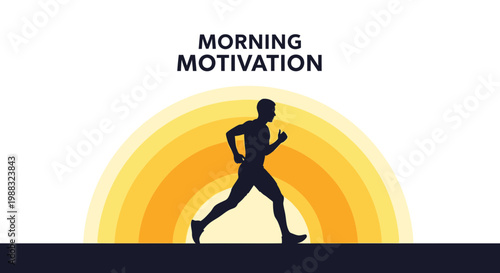 Runner Reaching Sunrise: A Morning Motivation Concept for Fitness and Success