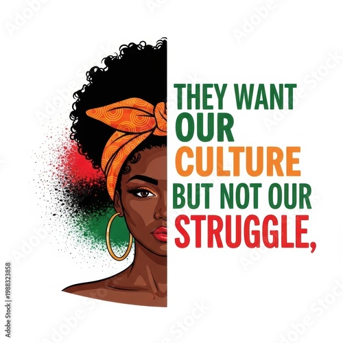 Empowering Cultural Pride and Identity with Inspirational African Woman Illustration and Quote
