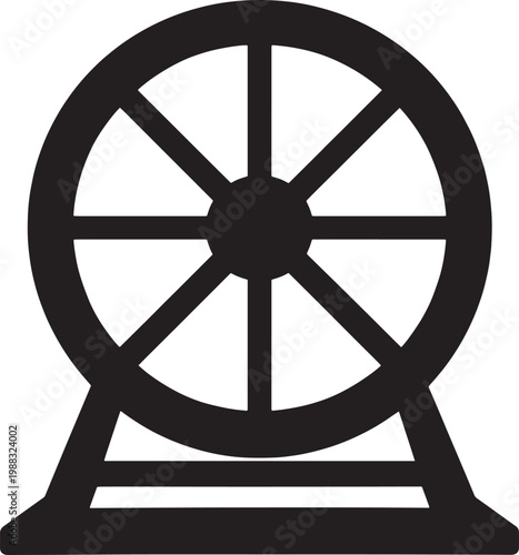 Simple iconic hamster wheel for pets exercise and fun one sentence