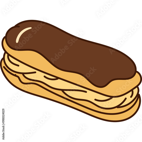 Hand Drawn Chocolate Eclair Illustration