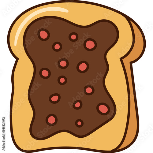 Cute Cartoon Toast with Chocolate