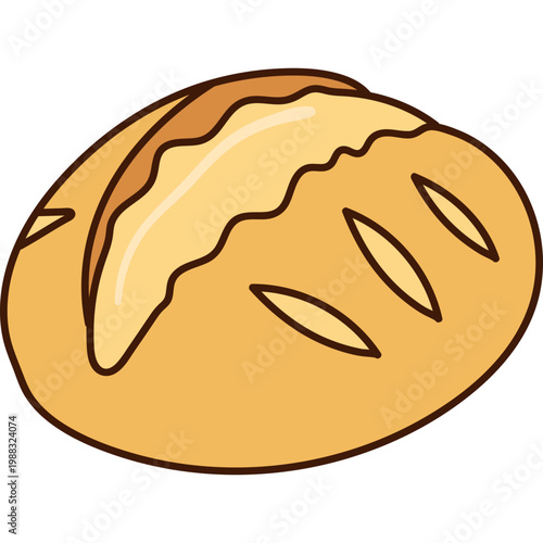 Fresh Baked Sourdough Bread Illustration