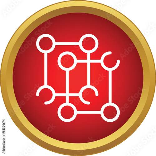 Digital network icon representing data connectivity and communication technology