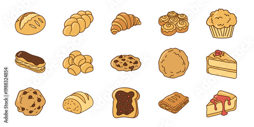 Bakery and Pastry Icon Set