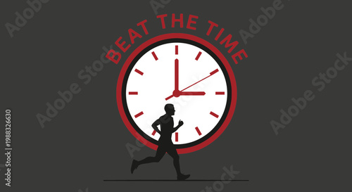 Runner Sprinting Against The Clock Depicting Performance And Speed Pursuit