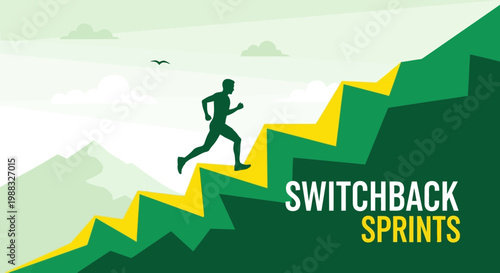 Runner's Ascending Journey: Symbolism of Forward Momentum and Overcoming Obstacles
