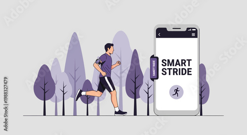 Runner Utilizing Fitness Tracking Technology with Smart Stride App to Enhance Performance