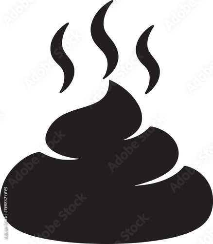 Simple icon of a pile of excrement with smoke rising