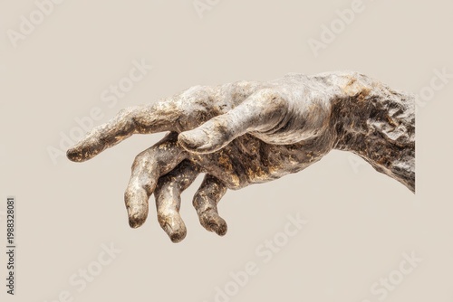 a human hand with fingers extended and curled in a delicate gesture
