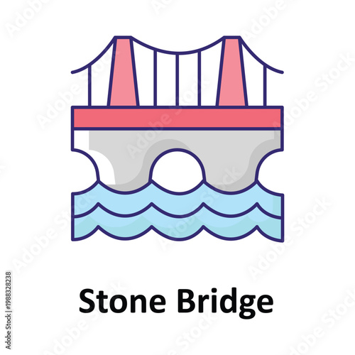 Stone Bridge Vector icon which can easily modify or edit