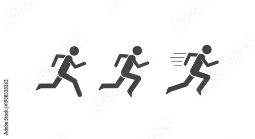 Running Man Icon Sequence: Depicting Motion, Speed, and Velocity in Graphic Form