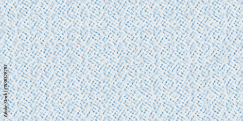 Retro Blue and White Halftone Pattern Background with Classic Dot Texture. Vector Illustration